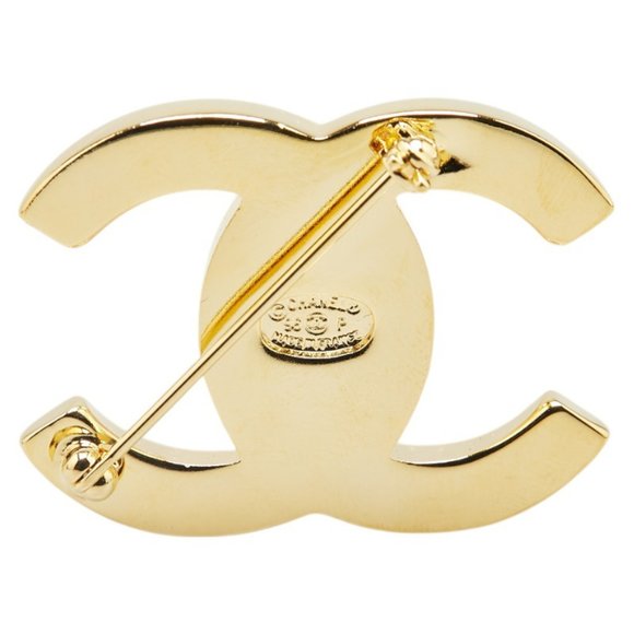 CHANEL Coco Mark Turn Lock Brooch Gold Plated Gold Plated - Picture 2 of 4